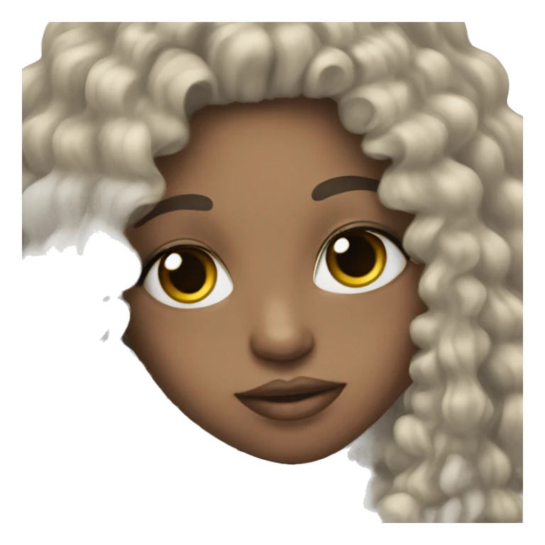 girl long black curly hair long eyelashes  sticker