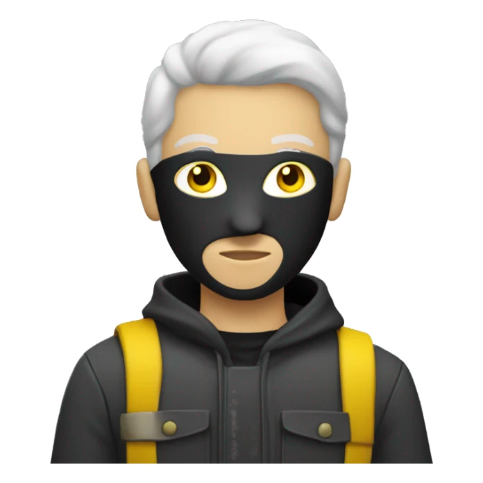 Robber with grey mask light skin yellow hair sticker