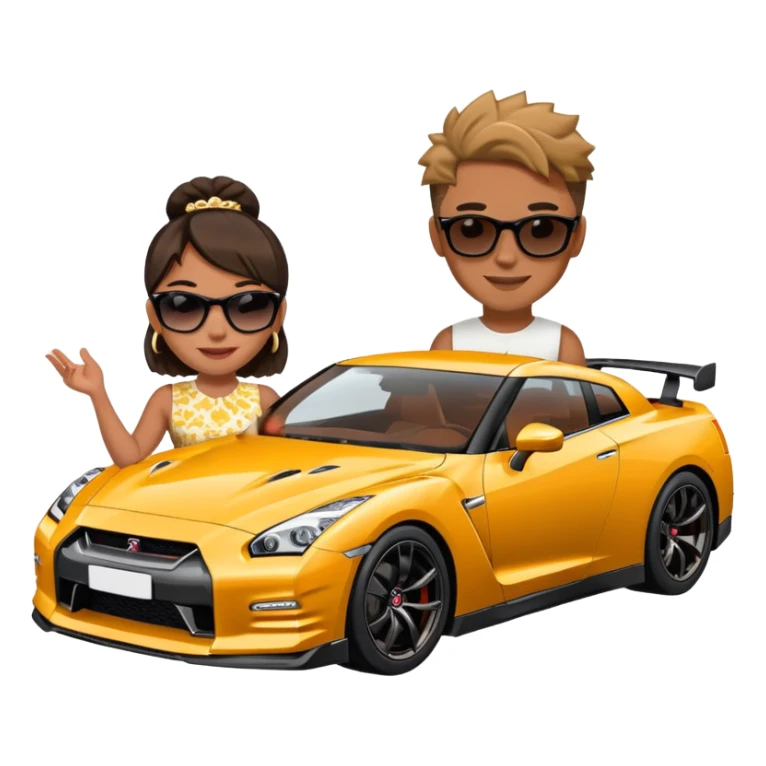 josh king jetset madrid the millionaire internet celebrity panel rank founder and instagram model girlfriend Tefi in Nissan GTR  sticker