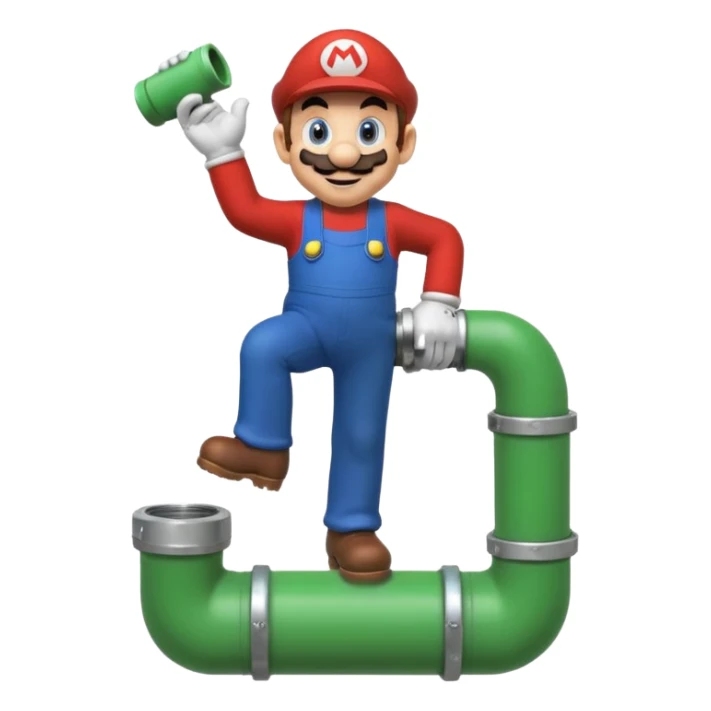 Mario se tient sur un tuyau de Mario Bros sticker