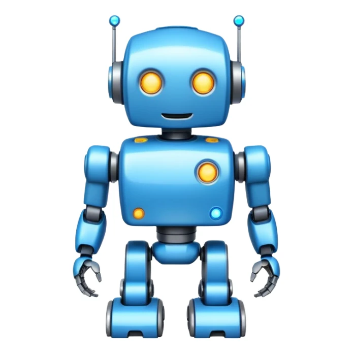 Crée-moi un robot sympathique, pour un chatbot moderne sticker