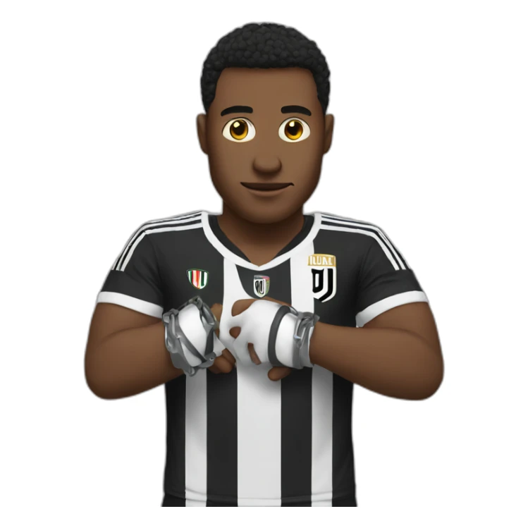 guy with juventus shirt whith handcuffs sticker