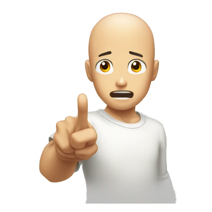 Saitama amazed reaction and hand pointing at right sticker