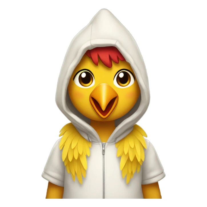 Girl with chicken costume on sticker