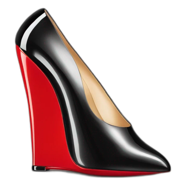 One WEDGE heel LOUBOUTIN black PATENT sticker
