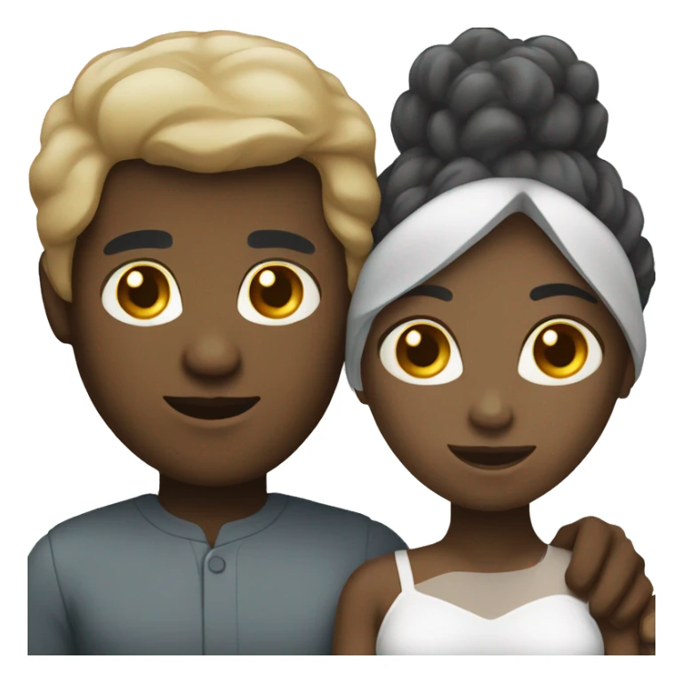 Black woman and white man couple emoji sticker