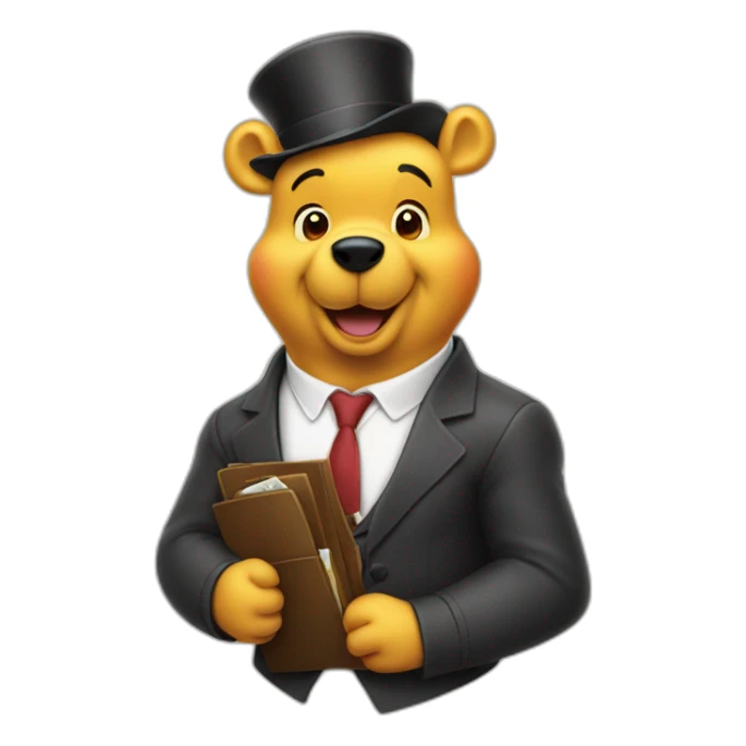 winne the pooh as a banker sticker