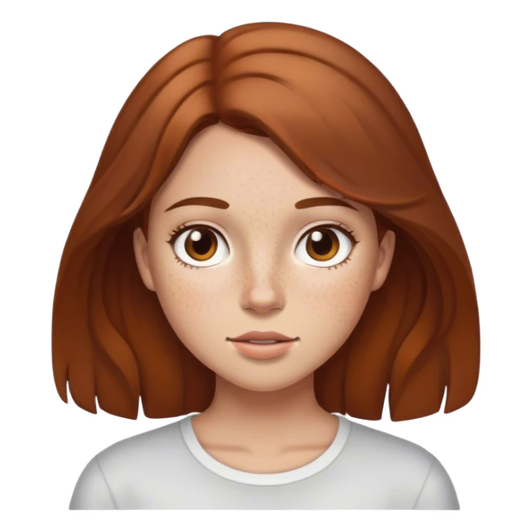 Girl with brown hair and freckles  sticker