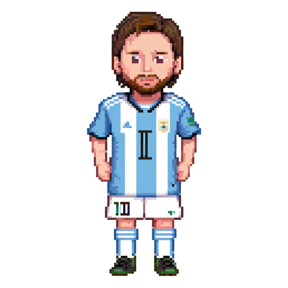 Lionel Messi, famous soccer player with Argentina jersey sticker