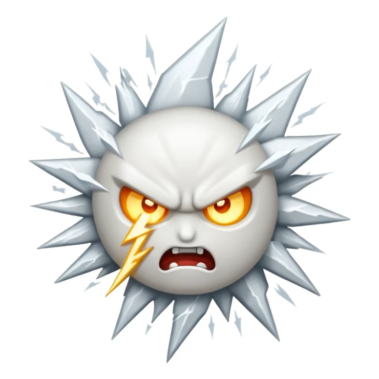 White Thunder - Very Angry - Completely White/Shades of White - Big - White Lightning - Not an animal sticker