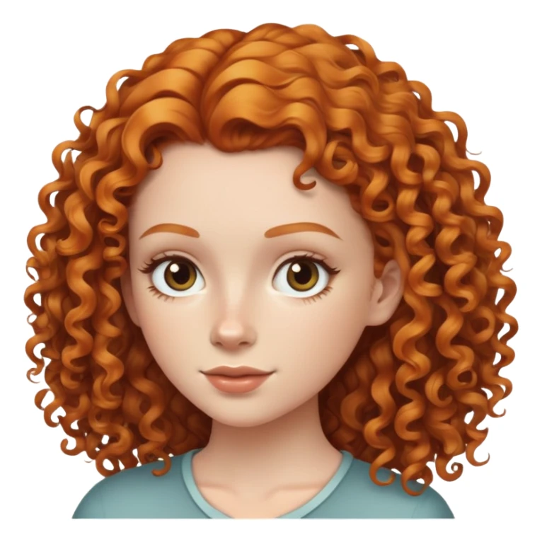 white girl with ginger curly hair  sticker