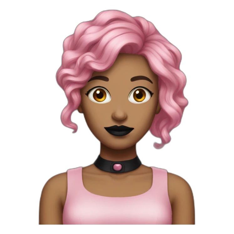 very-ugly-girl-pink-hair-and-black-lipstick sticker