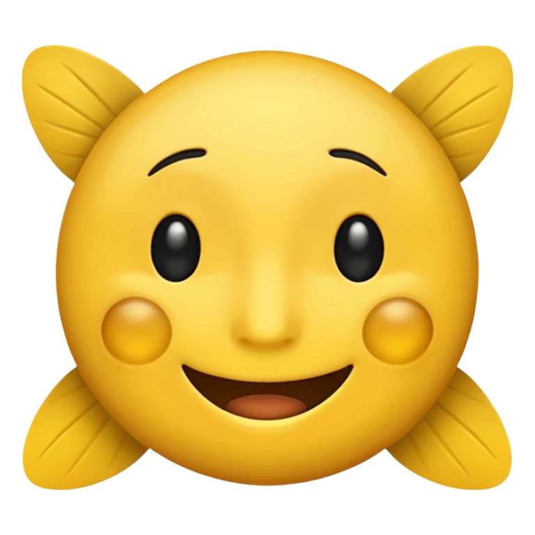 😊🥺 these emojis but with flies around it and its happy yellow face emoji black eyes like the 4th image but its cuter remove the nose make the eyes bigger and fully black and close its mouth make it smile sticker