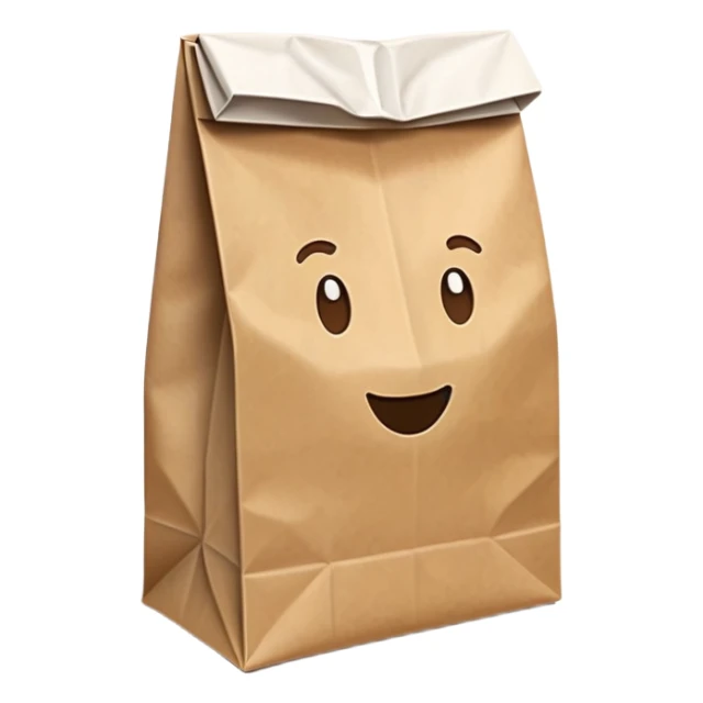 Brown Self-Standing Paper Lunch Bags  sticker