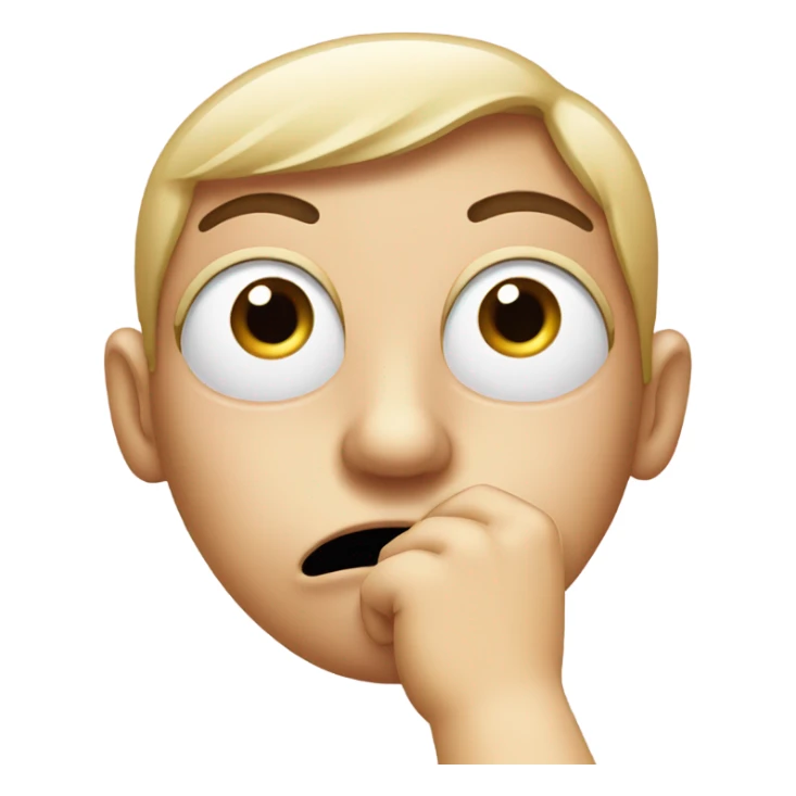 Blushing side eye emoji with hand covering mouth sticker