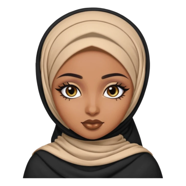 eritrea beauty, pretty bratz baddie, black eyeliner, hijabi sticker
