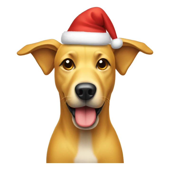 yellow dog with xmas hat on sticker
