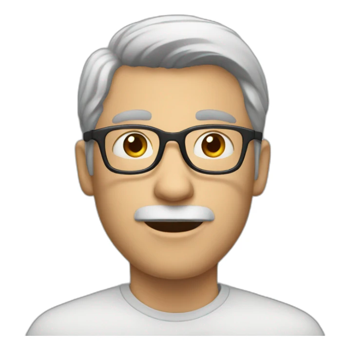 White man with glasses and dark hair, shirt teaching sticker