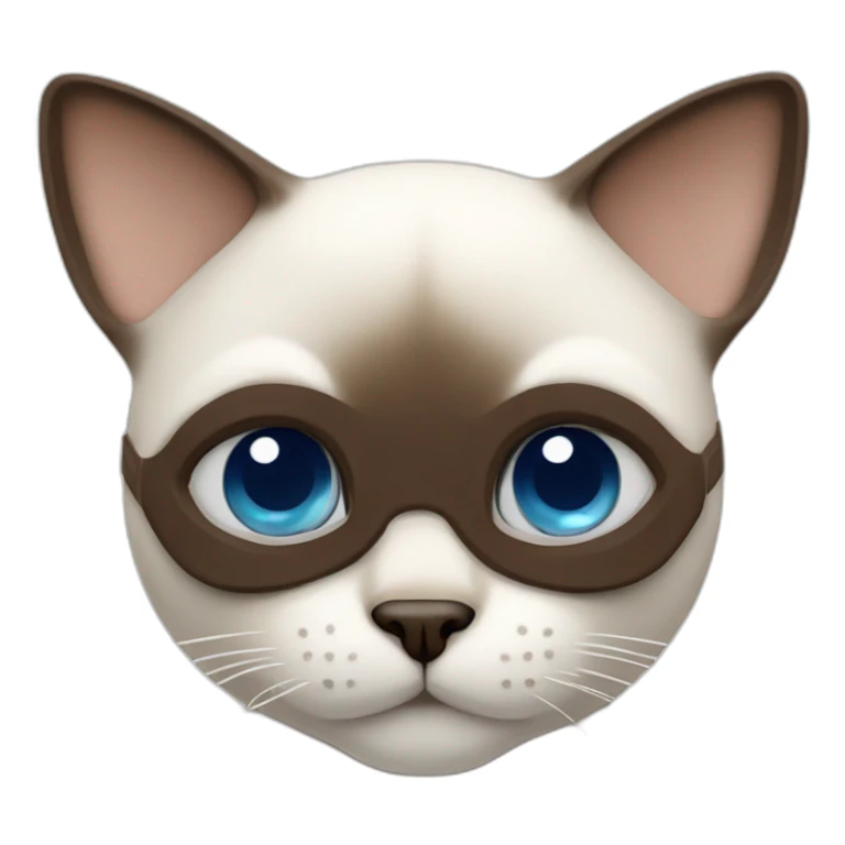 white siamese cat with brown mask big blue eyes sticker