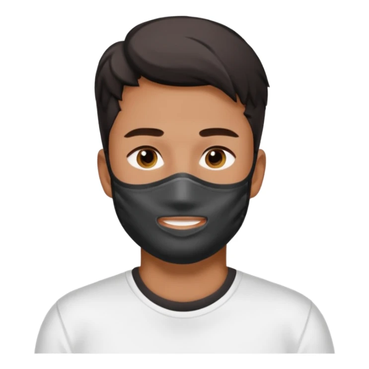  man, skincare charcoal face mask, white shirt sticker