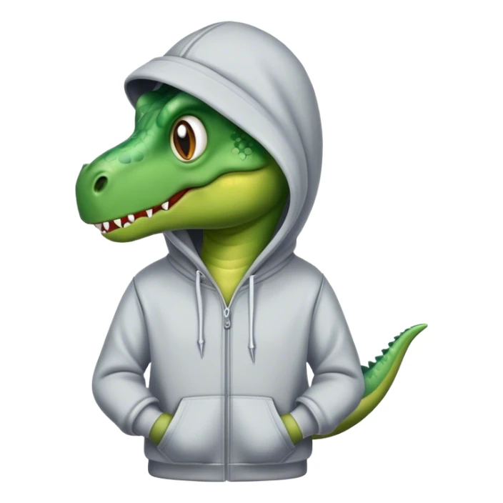 Dinosaur wearing hoodie sticker