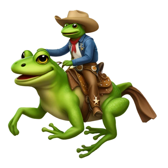 Cowboy frog riding a horse sticker