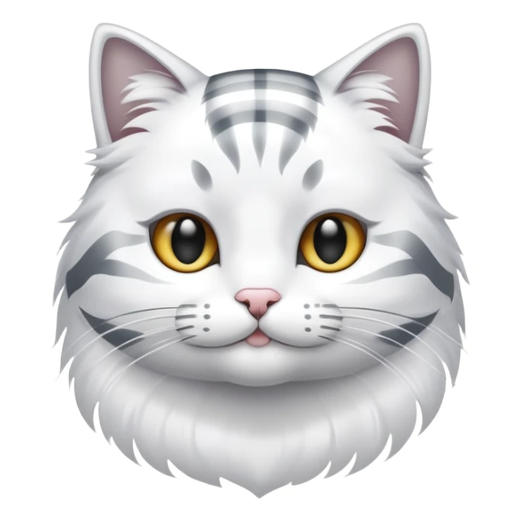 cat with white fur at the bottom and silver stripes at the top sticker