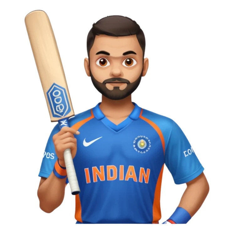 Virat Kohli wearing Indian jersey - wow sticker