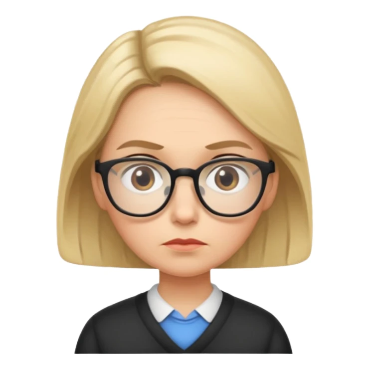 A thoughtful kindergardenteacher with a raised eyebrow and questioning look. sticker