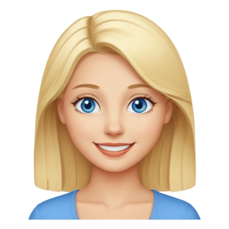 blonde woman blue eyes sticker