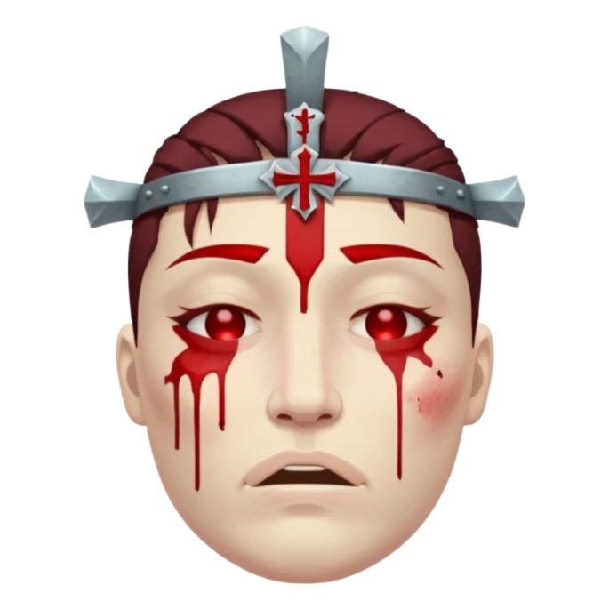Warrior dead and closed eyes with cross eye sticker