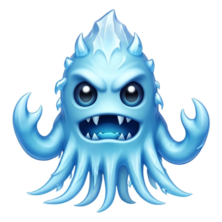 a scary creepy ice monster, eldritch ice monster, monster made of ice sticker