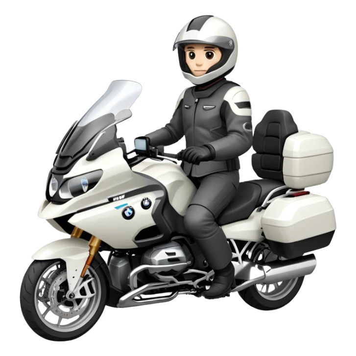 BMW R 1200 RT touring motorcycle with rider sticker