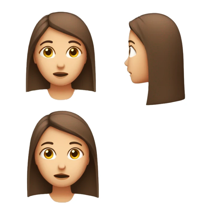Brown straight hair girl with headache rubbing head sticker