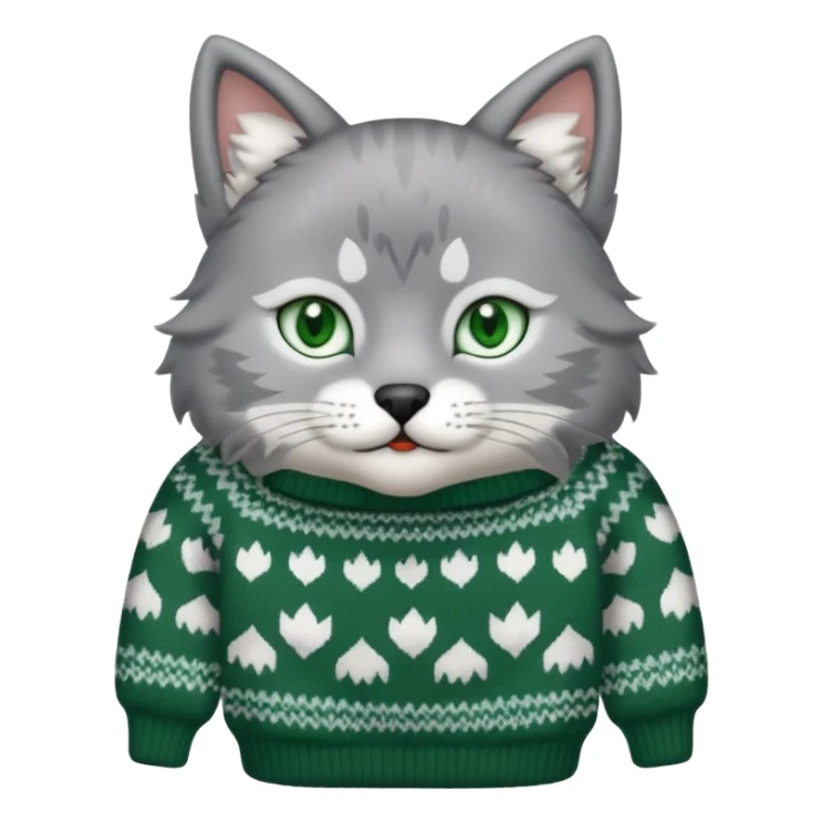 A cat with a Wolf a cat wearing a wolf-shaped sweater sticker