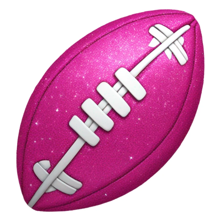 Hot pink glitter football with glitter  sticker