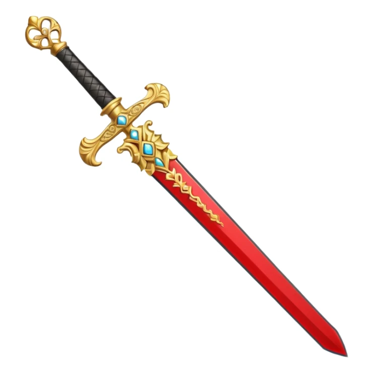 Golden ceremonial sword — engraved handle, decorative sticker