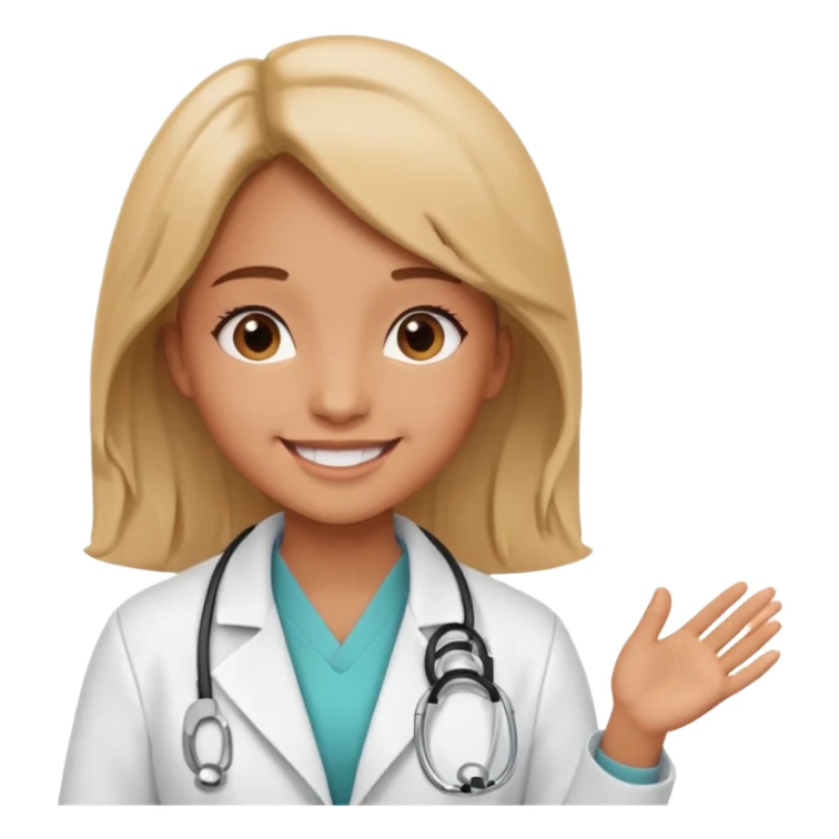 Niña realizando su sueño de ser doctora sticker