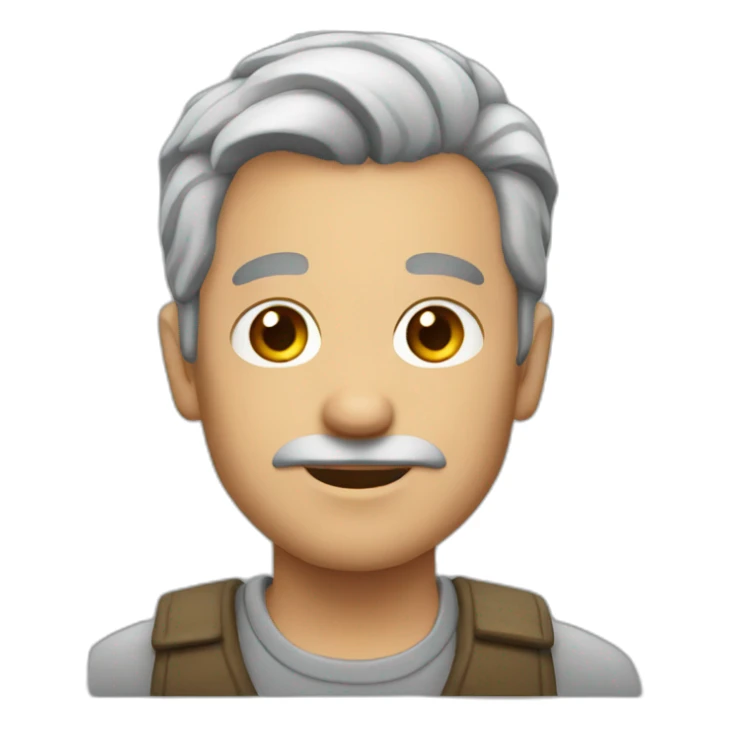Man grey hair grey barb sticker