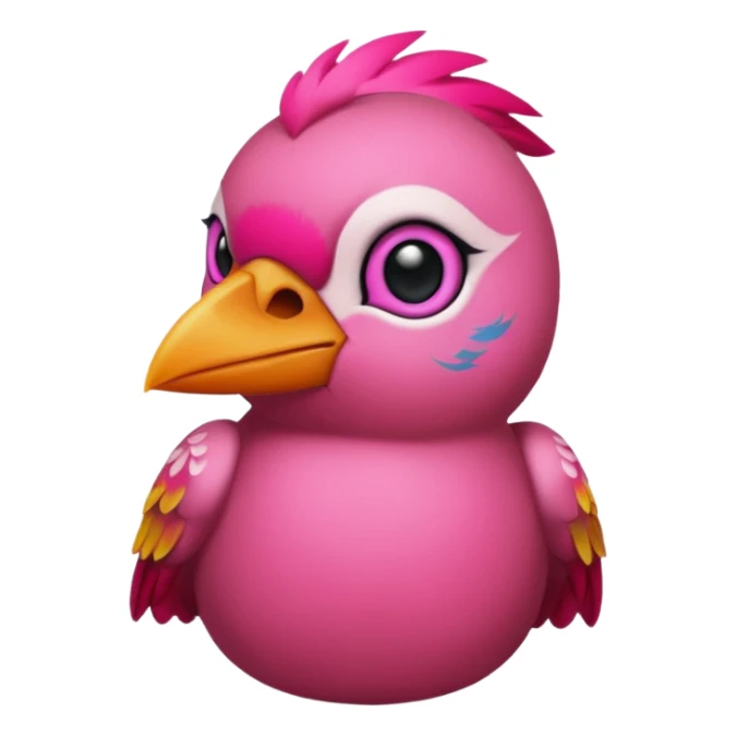 pink bird with piercings and tattooes sticker