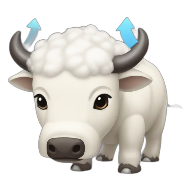 appa white flying bison from avatar the last airbender with blue arrow on forehead sticker