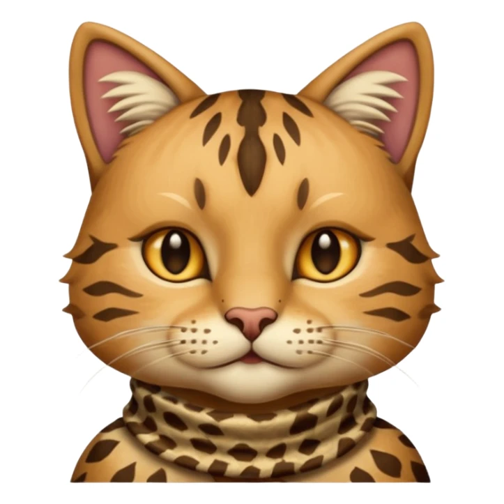 ancient cat wearing animal skin cloth sticker