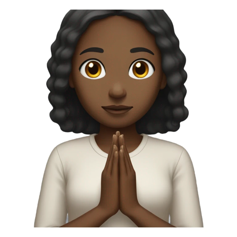 a black girl with straight hair praying  sticker