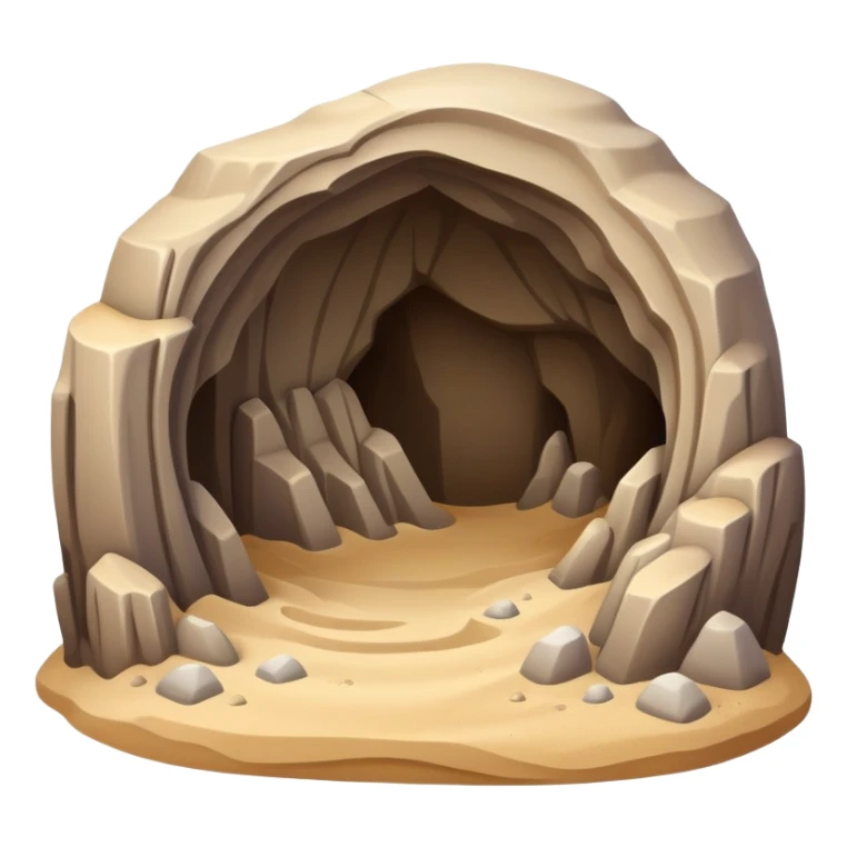 generate realistic detailed cave in 3d style with sand  sticker