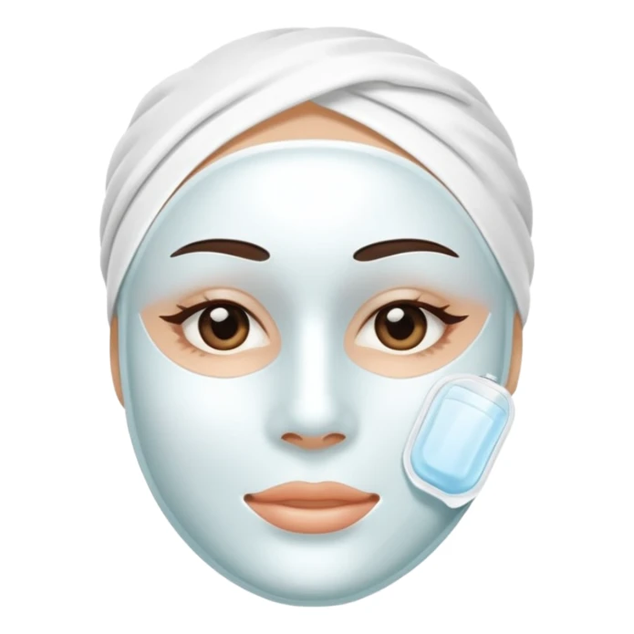 a white skincare beauty mask pack for face, without real person's face sticker