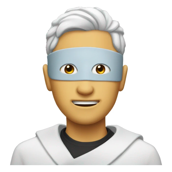 Emoji with gojo mask making gojo symbol sticker