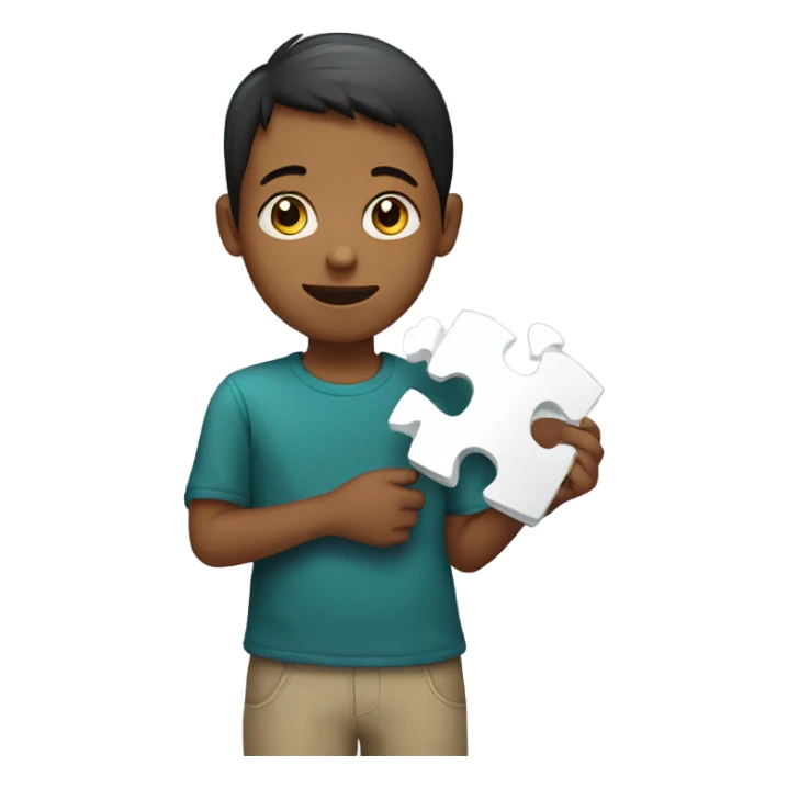 a child with a puzzle in his hands sticker