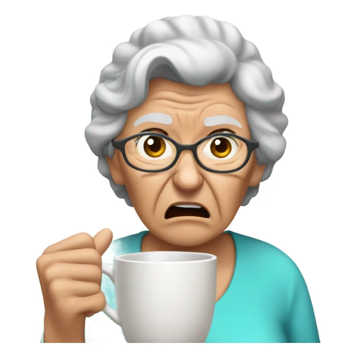 angry grandma can't hear cup her hand to her ear sticker