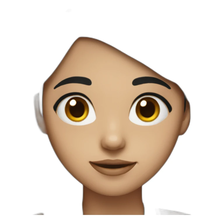 Girl with dark hair in box sticker