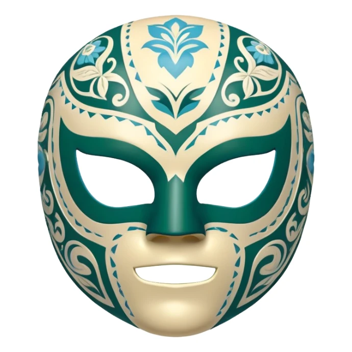forest green, cream, and Carolina blue luchador mask sticker